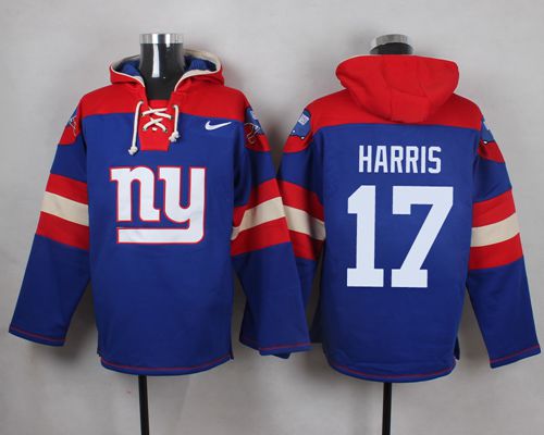 Nike Giants #17 Dwayne Harris Royal Blue Player Pullover NFL Hoodie - Click Image to Close